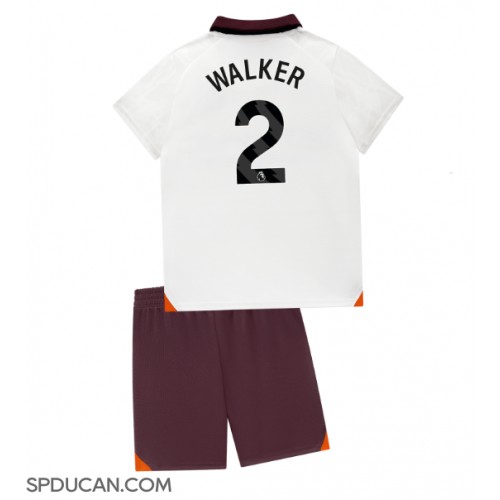 Dječji Nogometni Dres Manchester City Kyle Walker #2 Gostujuci 2023-24 Kratak Rukav (+ Kratke hlače)